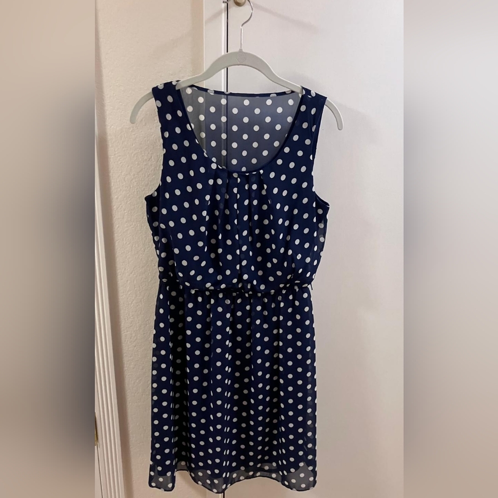 Alyx Navy and White Polka Dot Dress